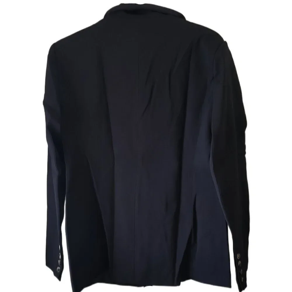 New Black Women's Blazer Button Closure, Pocketed - Picture 3 of 3